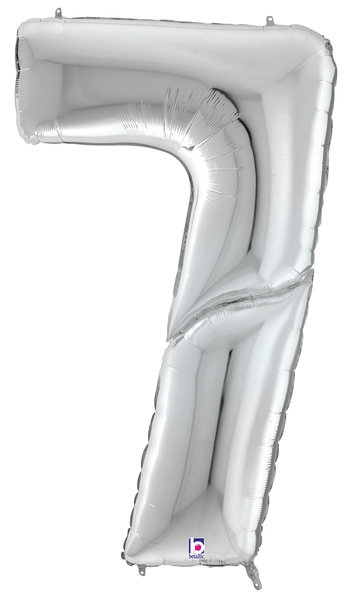 64" Gigaloon Number 7 - Silver - Premium Party Distribution