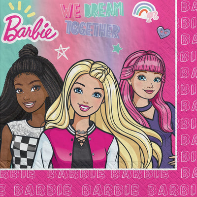 6.5" Lunch Napkins - Barbie Dream Together (16ct) - Premium Party Distribution