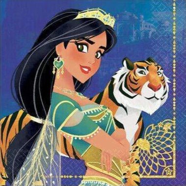 6.5" Lunch Napkins - Disney Jasmine (16ct) - Premium Party Distribution