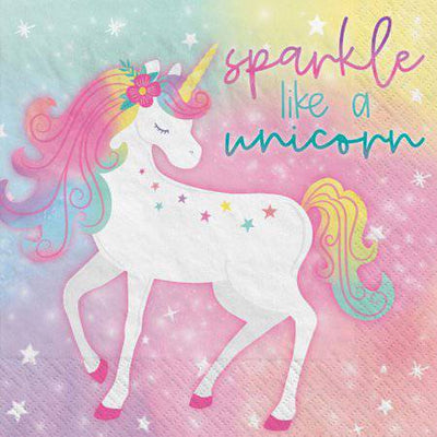 6.5" Lunch Napkins - Enchanted Unicorn (16ct) - Premium Party Distribution