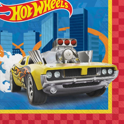 6.5" Lunch Napkins - Hot Wheels (16ct) - Premium Party Distribution
