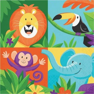 6.5" Lunch Napkins - Jungle Safari (16ct) - Premium Party Distribution