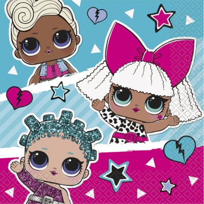 6.5" Lunch Napkins - LOL Surprise (16ct) - Premium Party Distribution