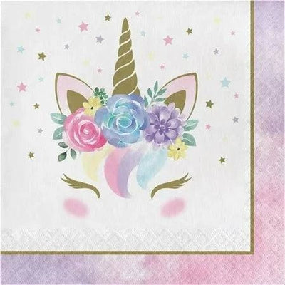 6.5" Lunch Napkins - Unicorn Pastel (16ct) - Premium Party Distribution