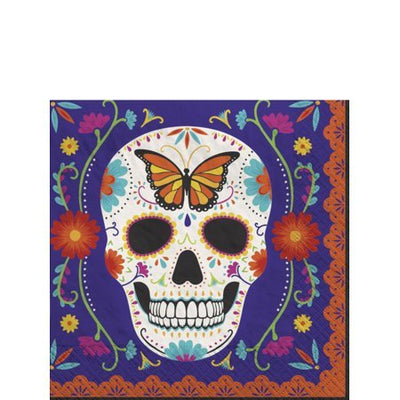 6.5" Luncheon Napkins - Dia de los Muertos (40ct) - Premium Party Distribution