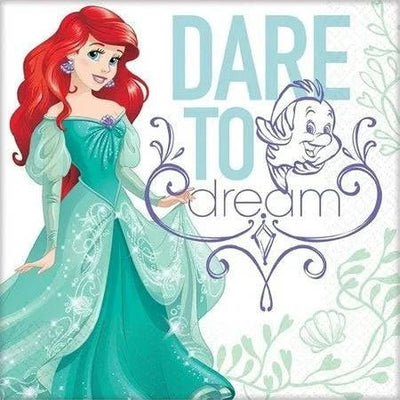 6.5" Luncheon Napkins - The Little Mermaid Dream Big (16ct) - Premium Party Distribution