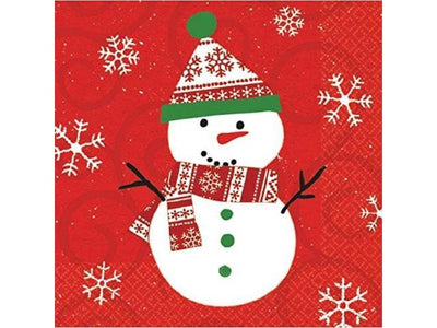 6.5" Luncheon Napkins - Very Merry Snowman (20ct) - Premium Party Distribution