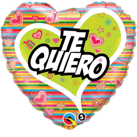 18 inch Te Quiero Corazones foil balloon