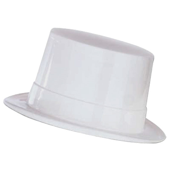 Full size WHITE Plastic Top Hat