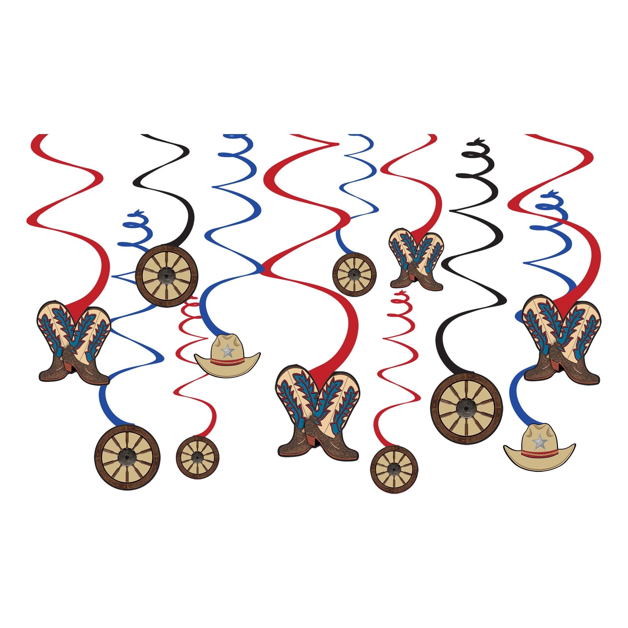 Western Value Pack Swirl Decorations