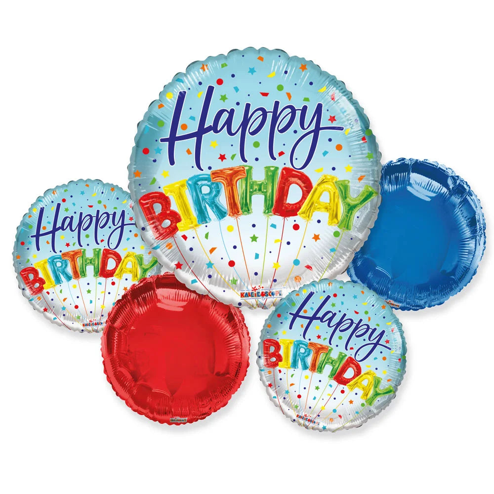 Happy Birthday Confetti Balloon Bouquet 5pc-Pk