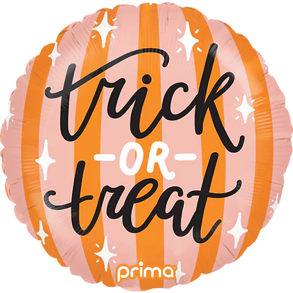 Prima 18" Round Trick-or-Treat Peach and Orange Stripes