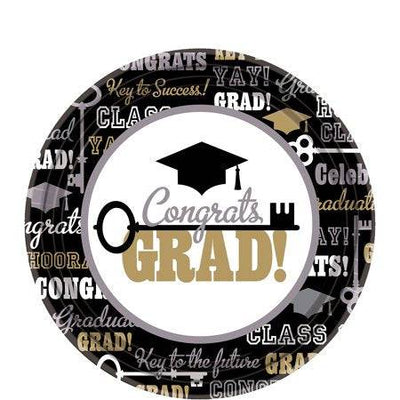 7" Congrats Grad Key to Success Graduation Plates 60ct - Amscan - Premium Party Distribution