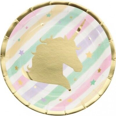 7" Dessert Plates - Unicorn Sparkle (8ct) - Premium Party Distribution