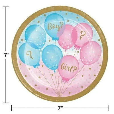 7" Gender Reveal Balloons Dessert Plates 8ct - Amscan - Premium Party Distribution