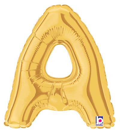 7" Megaloon Jr. Letter A - Gold (5ct) - Premium Party Distribution
