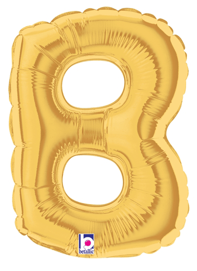 7" Megaloon Jr. Letter B - Gold (5ct) - Premium Party Distribution