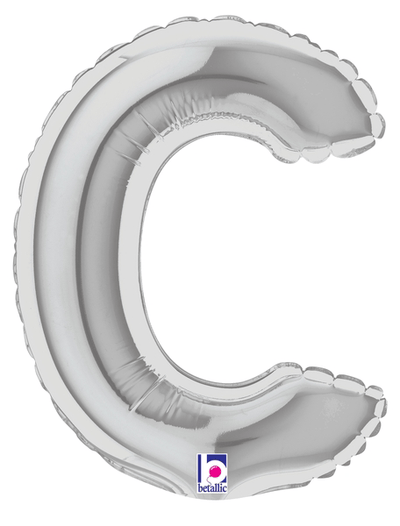 7" Megaloon Jr. Letter C - Silver (5ct) - Premium Party Distribution