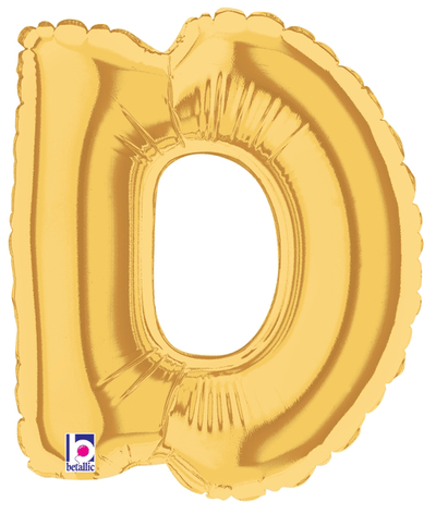 7" Megaloon Jr. Letter D - Gold (5ct) - Premium Party Distribution