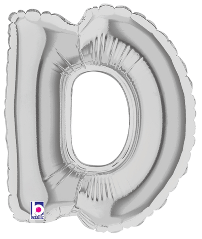 7" Megaloon Jr. Letter D - Silver (5ct) - Premium Party Distribution