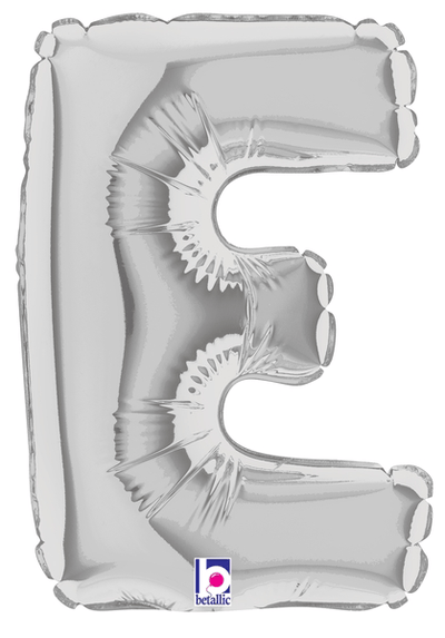 7" Megaloon Jr. Letter E - Silver (5ct) - Premium Party Distribution