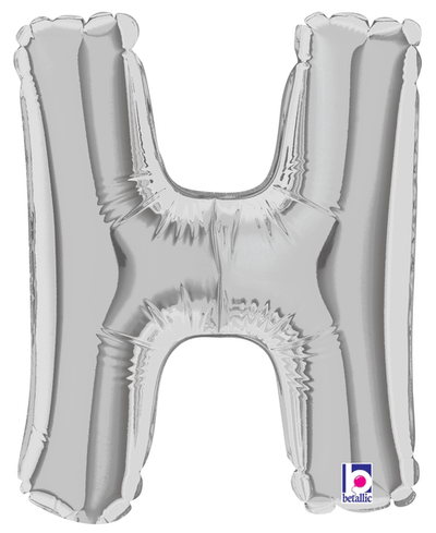 7" Megaloon Jr. Letter H - Silver (5ct) - Premium Party Distribution