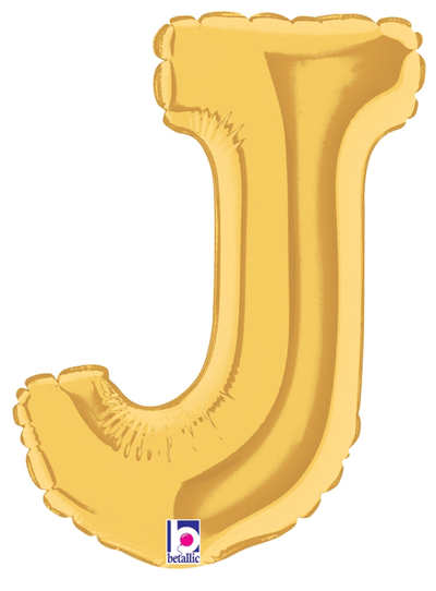 7" Megaloon Jr. Letter J - Gold (5ct) - Premium Party Distribution