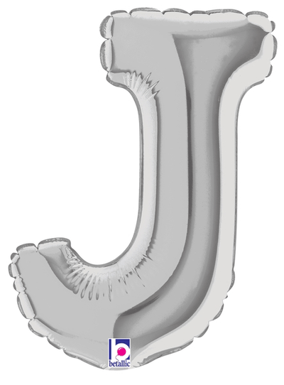7" Megaloon Jr. Letter J - Silver (5ct) - Premium Party Distribution