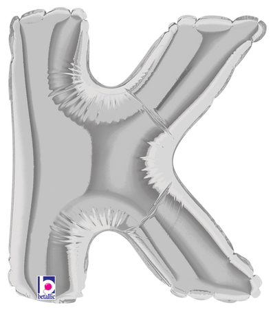 7" Megaloon Jr. Letter K - Silver (5ct) - Premium Party Distribution