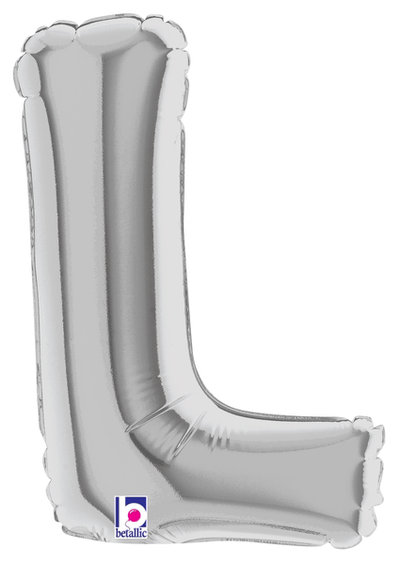 7" Megaloon Jr. Letter L - Silver (5ct) - Premium Party Distribution