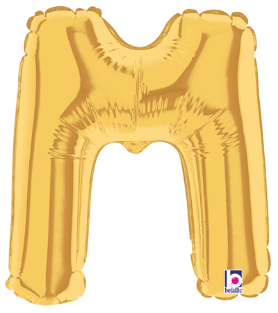 7" Megaloon Jr. Letter M - Gold (5ct) - Premium Party Distribution
