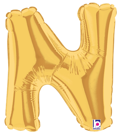 7" Megaloon Jr. Letter N - Gold (5ct) - Premium Party Distribution
