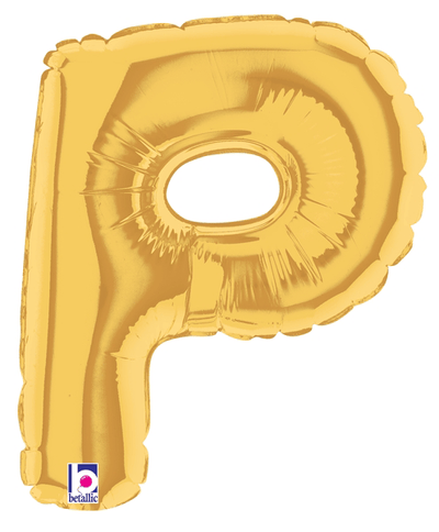 7" Megaloon Jr. Letter P - Gold (5ct) - Premium Party Distribution