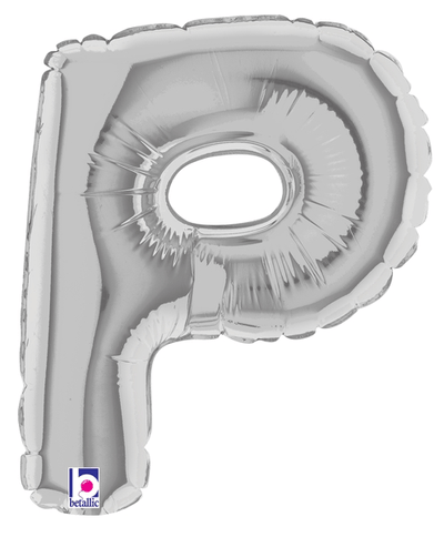 7" Megaloon Jr. Letter P - Silver (5ct) - Premium Party Distribution