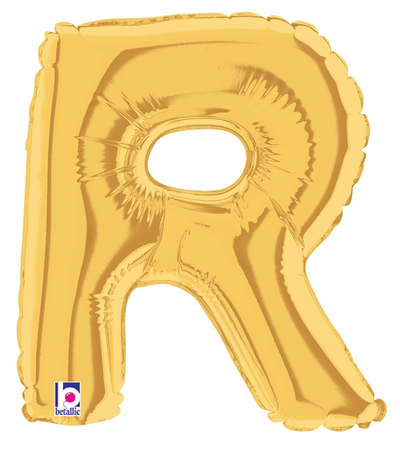 7" Megaloon Jr. Letter R - Gold (5ct) - Premium Party Distribution