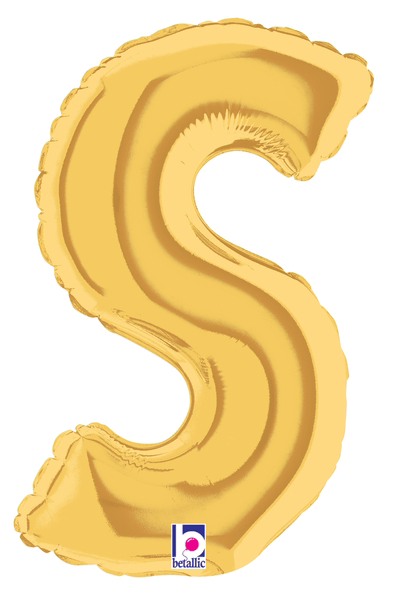 7" Megaloon Jr. Letter S - Gold (5ct) - Premium Party Distribution