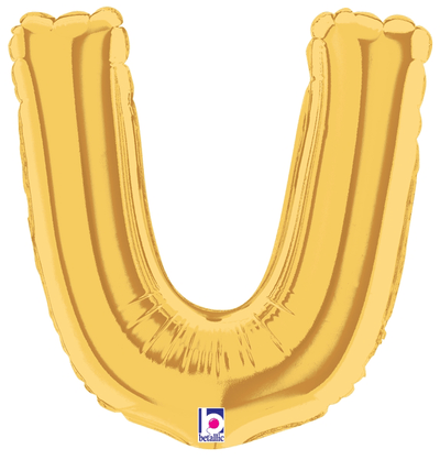 7" Megaloon Jr. Letter U - Gold (5ct) - Premium Party Distribution