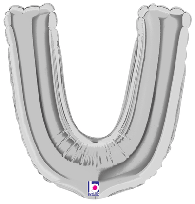 7" Megaloon Jr. Letter U - Silver (5ct) - Premium Party Distribution