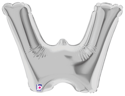 7" Megaloon Jr. Letter W - Silver (5ct) - Premium Party Distribution