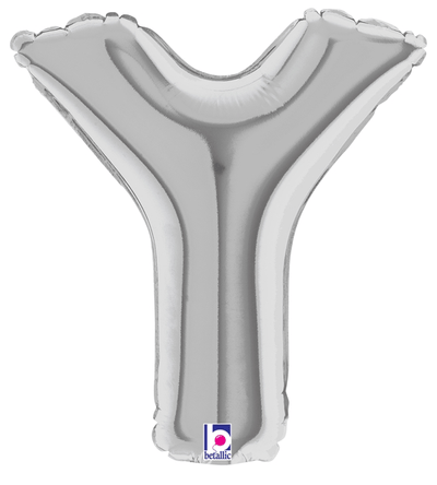 7" Megaloon Jr. Letter Y - Silver (5ct) - Premium Party Distribution