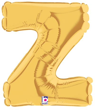 7" Megaloon Jr. Letter Z - Gold (5ct) - Premium Party Distribution