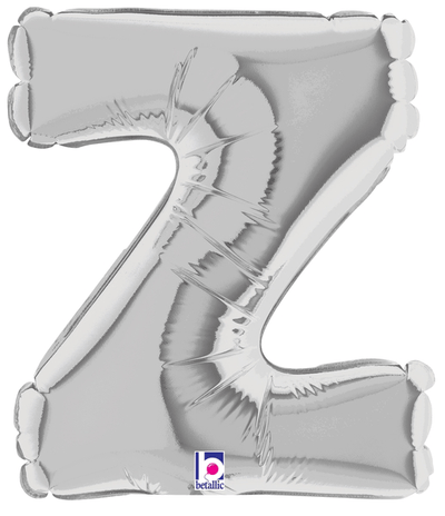 7" Megaloon Jr. Letter Z - Silver (5ct) - Premium Party Distribution