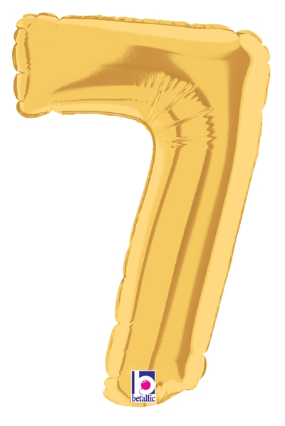 7" Megaloon Jr. Number 7 - Gold (5ct) - Premium Party Distribution