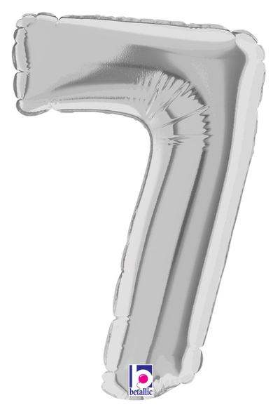 7" Megaloon Jr. Number 7 - Silver (5ct) - Premium Party Distribution