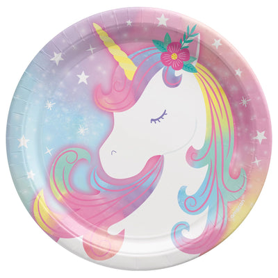7" Paper Plate - Enchanted Unicorn (8ct) - Premium Party Distribution