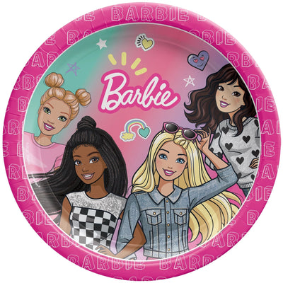 7" Paper Plates - Barbie Dream Together (8ct) - Premium Party Distribution
