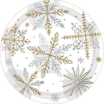 7" Paper Plates - Shining Snow (8ct) - Premium Party Distribution