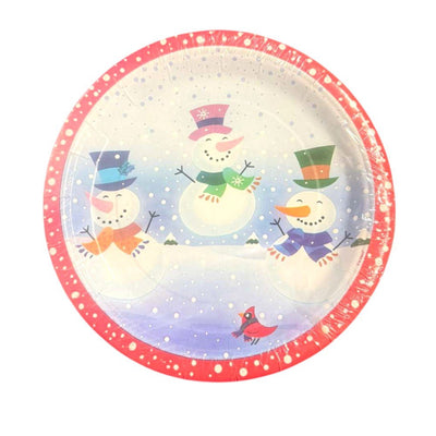 7" Paper Plates - Snowman Glee (18ct) - Premium Party Distribution