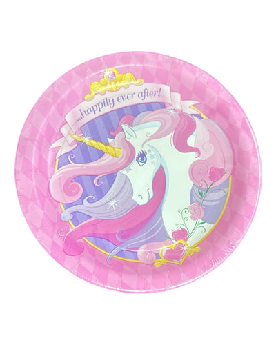 7" Paper Plates - Unicorn Storybook Princess (8ct) - Premium Party Distribution
