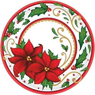 7" Paper Plates - Winter Botanical (60ct) - Premium Party Distribution